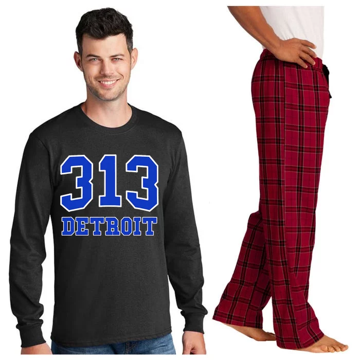 Detroit Area Code 313 Hometown Pride Classic Long Sleeve Pajama Set