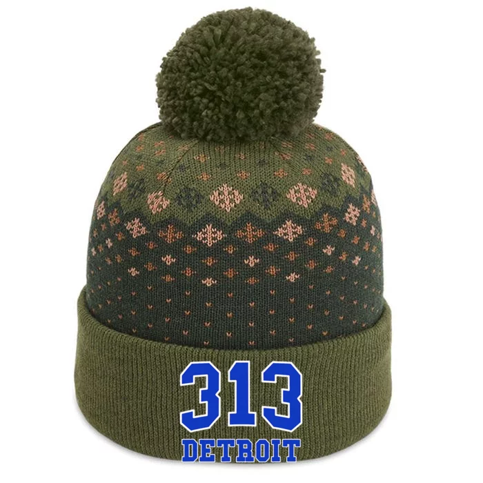 Detroit Area Code 313 Hometown Pride Classic The Baniff Cuffed Pom Beanie