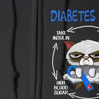 Diabetes Awareness Cat Cycle Diabetic Life Full Zip Hoodie