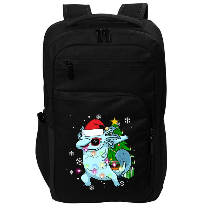 Dabbing Axolotl Christmas Tree Light Pajamas Gift Impact Tech Backpack