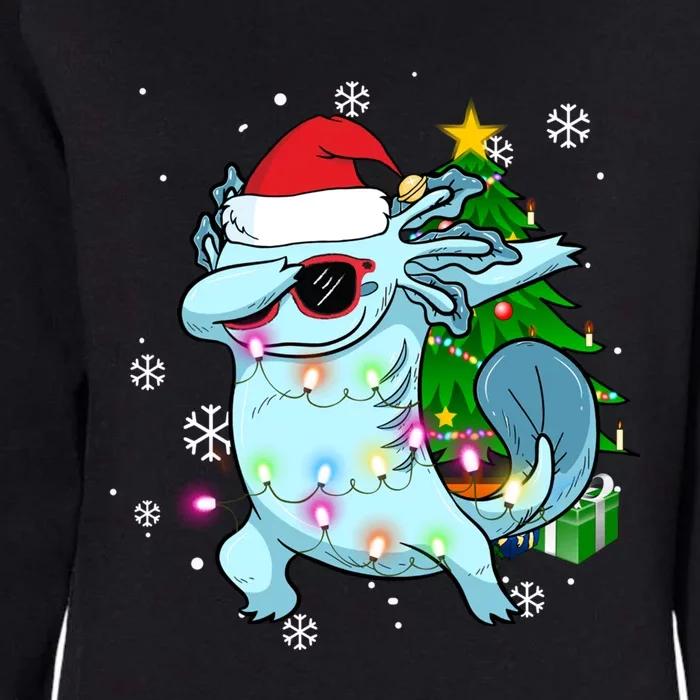 Dabbing Axolotl Christmas Tree Light Pajamas Gift Womens California Wash Sweatshirt