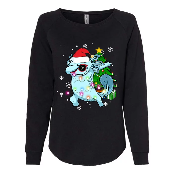 Dabbing Axolotl Christmas Tree Light Pajamas Gift Womens California Wash Sweatshirt