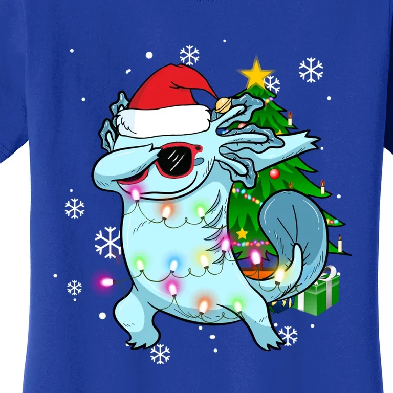 Dabbing Axolotl Christmas Tree Light Pajamas Gift Women's T-Shirt