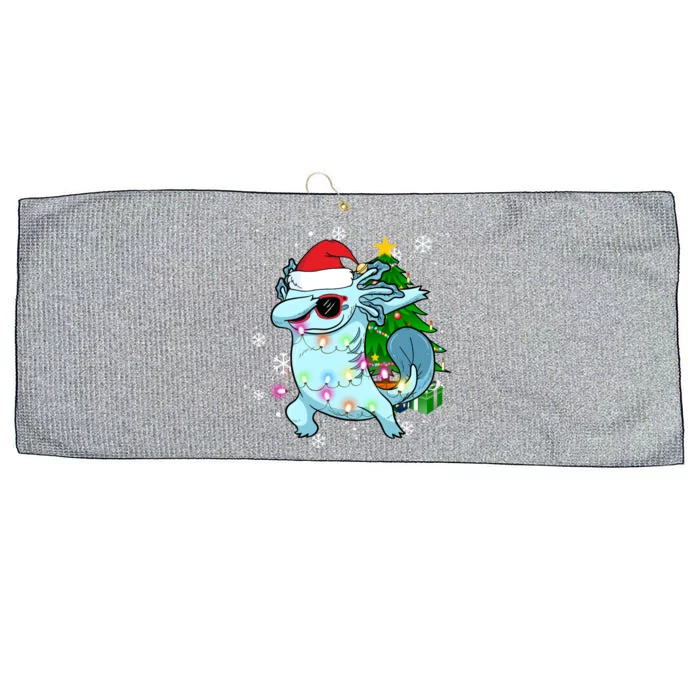 Dabbing Axolotl Christmas Tree Light Pajamas Gift Large Microfiber Waffle Golf Towel