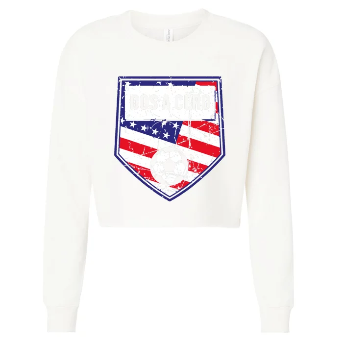 Dos A Cero American Flag Soccer Cropped Pullover Crew