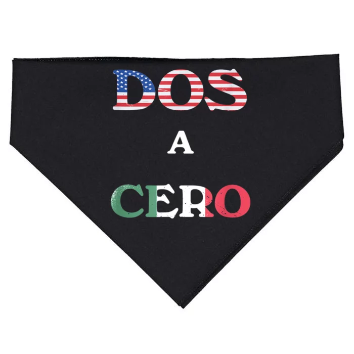 Dos A Cero Shirt USA Vs Mexico Game Funny Design By Flags USA-Made Doggie Bandana