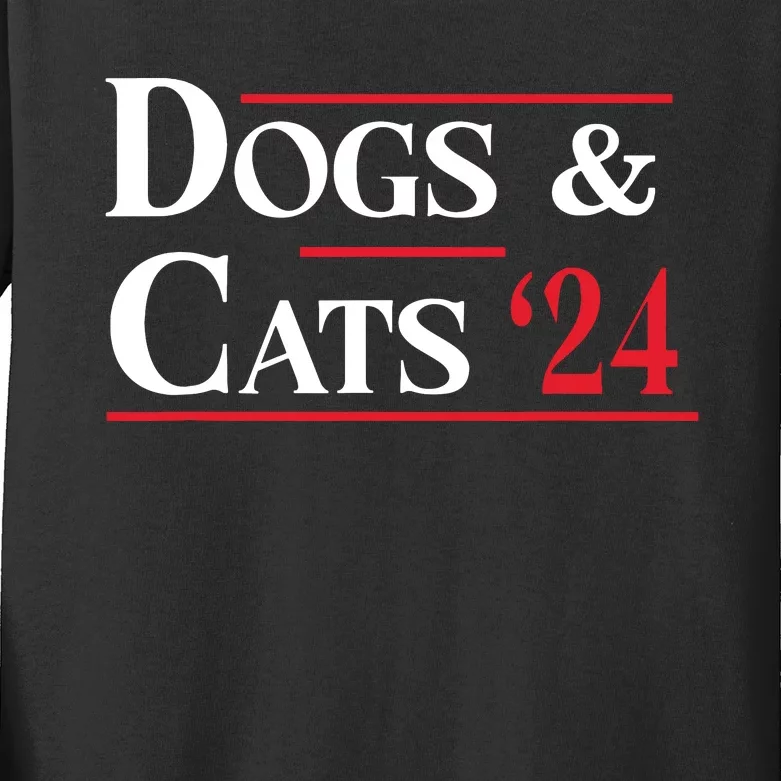 Dogs And Cats 2024 TheyRe Eating The Dogs Kids Long Sleeve Shirt