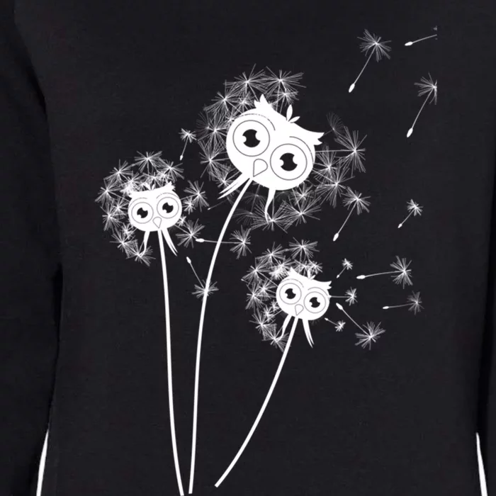 Dandelion And Cute Owls Flower Owl Bird Lover Dandelion Day Funny Gift Womens California Wash Sweatshirt