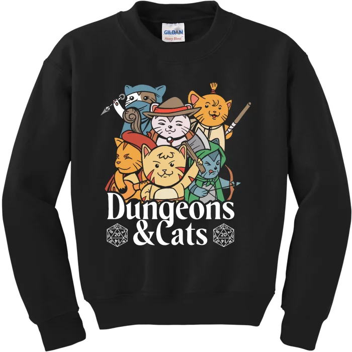 Dungeons And Cats Kids Sweatshirt