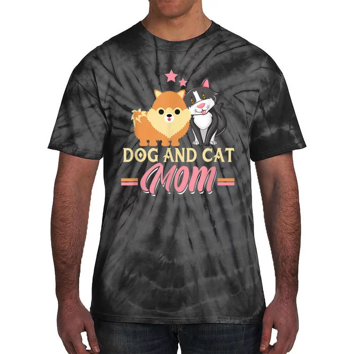 Dog And Cat Mom Puppy Kitten Pup Mother Dog Kitty Mom Tie-Dye T-Shirt