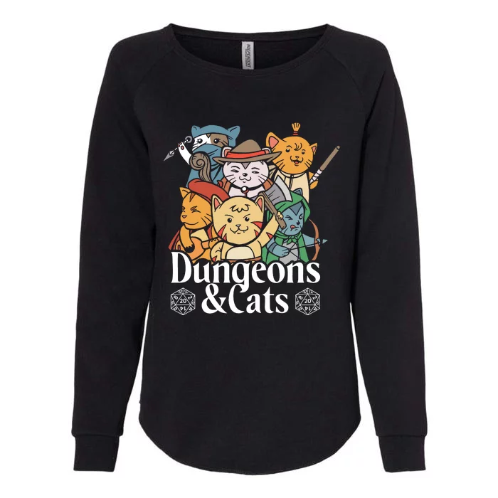 Dungeons And Cats Womens California Wash Sweatshirt