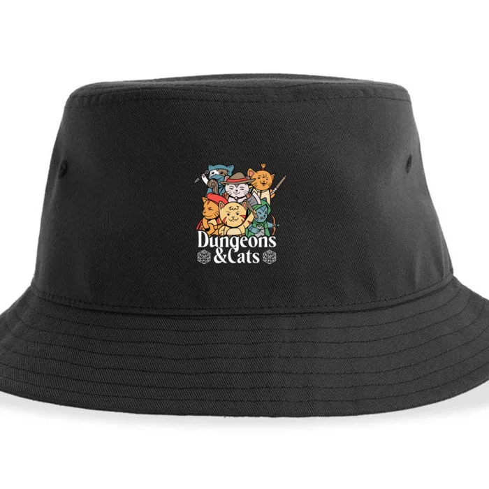 Dungeons And Cats Cute Cat Lover Funny For Lover Trending Sustainable Bucket Hat