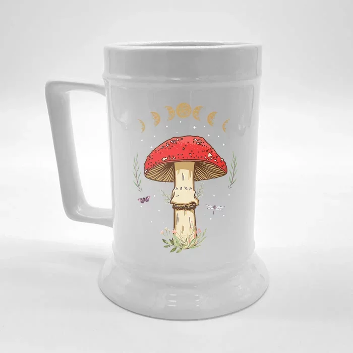 Dark Academia Cottagecore Aesthetic Magical Mushroom Fungi Front & Back Beer Stein