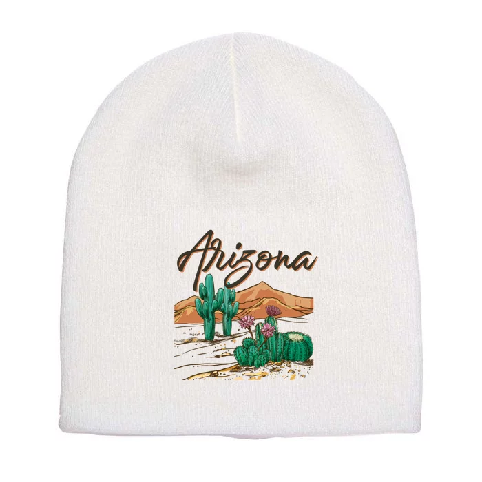 Desert Arizona Cactus Southwestern Short Acrylic Beanie