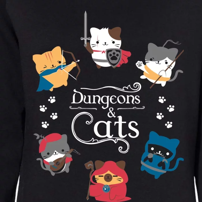 Dungeons And Cats Womens California Wash Sweatshirt