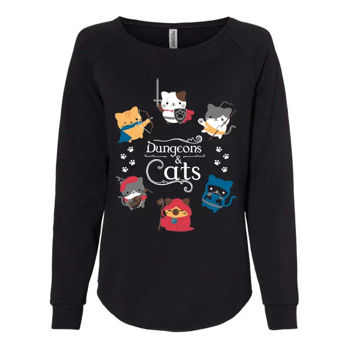 Dungeons And Cats Womens California Wash Sweatshirt