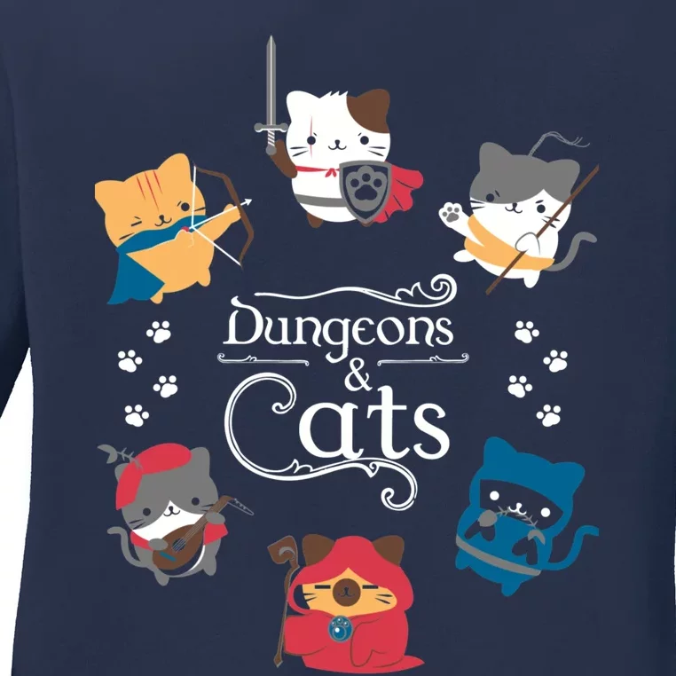 Dungeons And Cats Ladies Long Sleeve Shirt