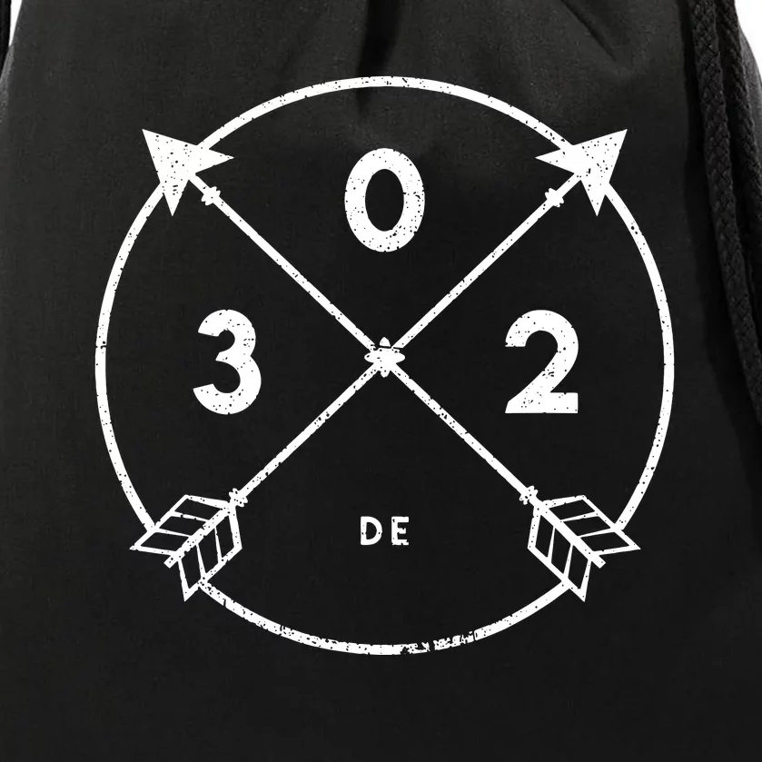 Delaware Area Code 302 State Pride Souvenir Gift Arrow Drawstring Bag