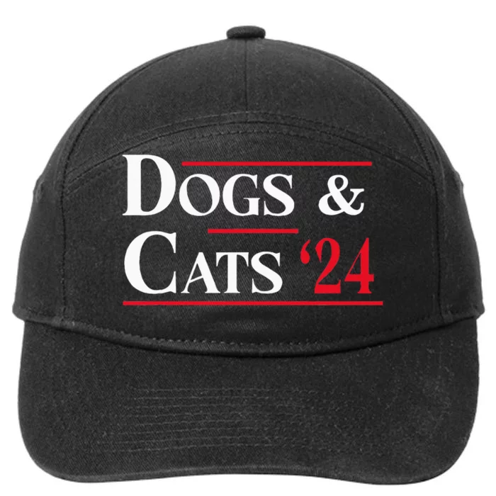 Dogs And Cats 2024 TheyRe Eating The Dogs 7-Panel Snapback Hat