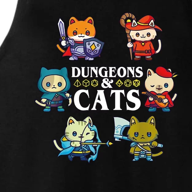 Dungeons And Cats Ladies Tri-Blend Wicking Tank