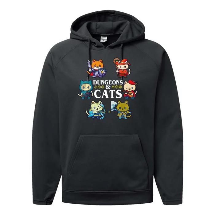 Dungeons And Cats Performance Fleece Hoodie