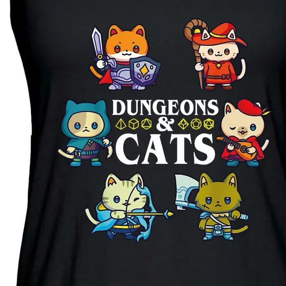 Dungeons And Cats Ladies Essential Flowy Tank