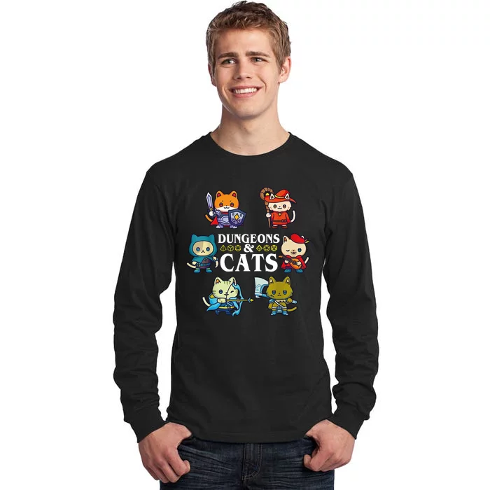 Dungeons And Cats Tall Long Sleeve T-Shirt