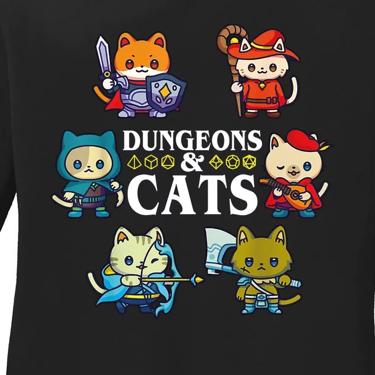 Dungeons And Cats Ladies Long Sleeve Shirt