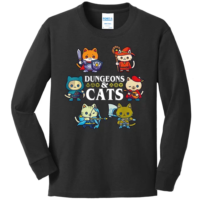 Dungeons And Cats Kids Long Sleeve Shirt