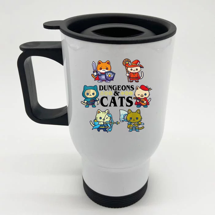 Dungeons And Cats Front & Back Stainless Steel Travel Mug