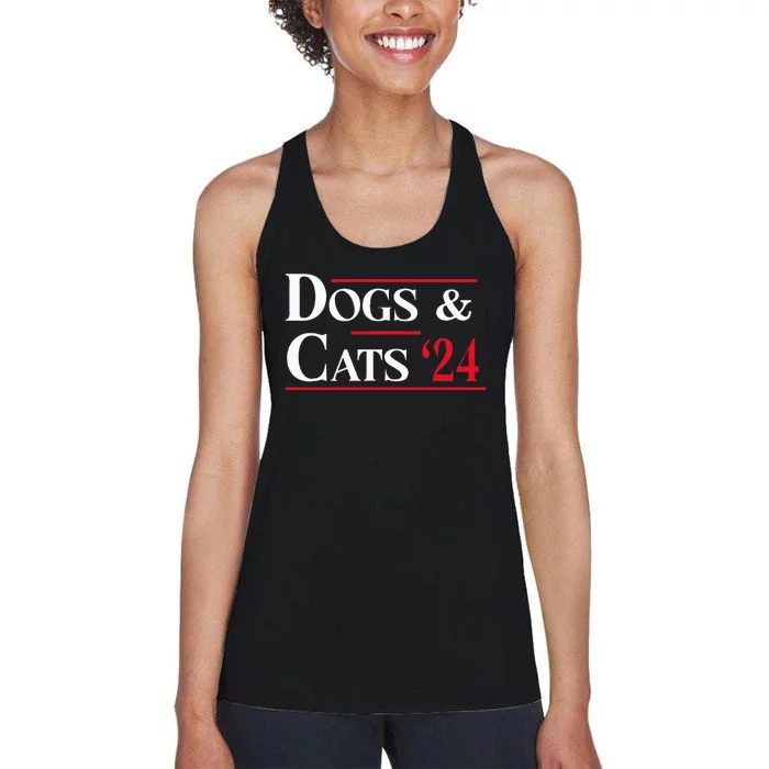 Dogs And Cats 2024 TheyRe Eating The Dogs Women's Racerback Tank