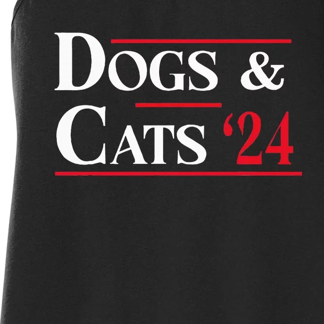 Dogs And Cats 2024 TheyRe Eating The Dogs Women's Racerback Tank