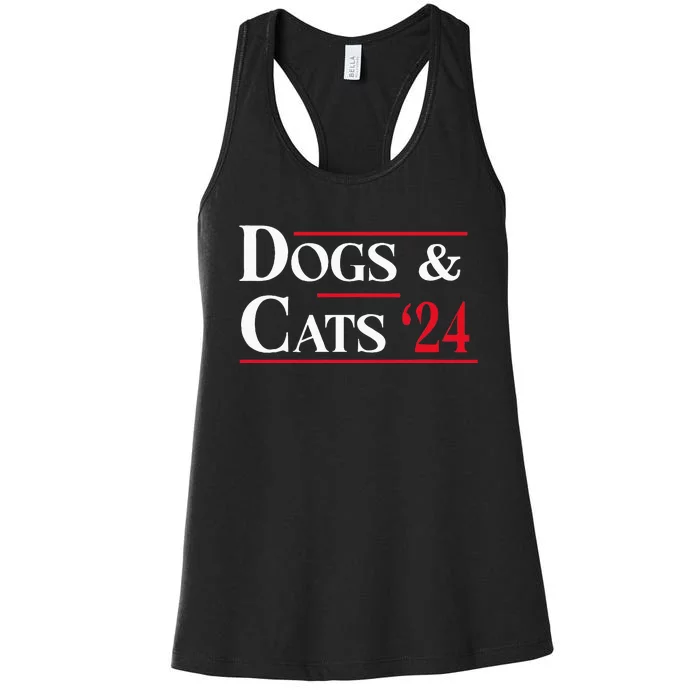 Dogs And Cats 2024 TheyRe Eating The Dogs Women's Racerback Tank