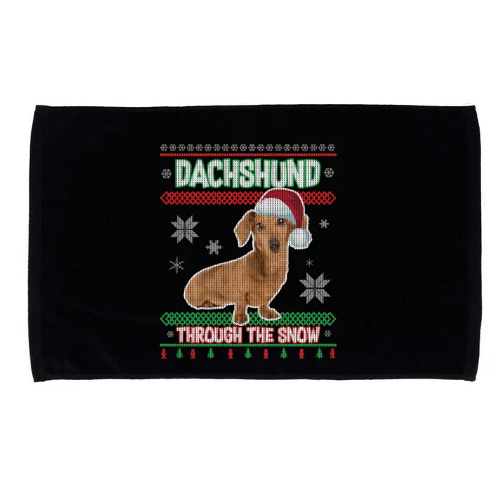 Dachshund Dog Funny Wiener Ugly Christmas Microfiber Hand Towel