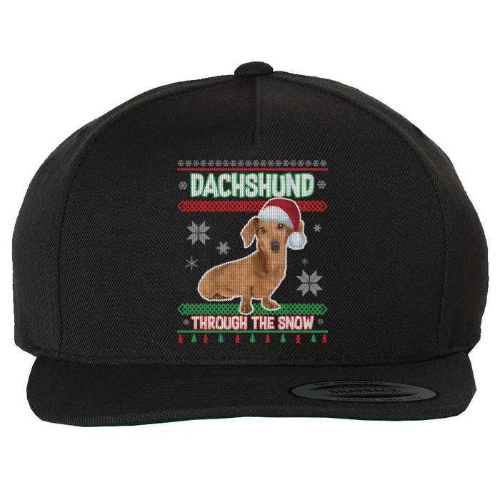 Dachshund Dog Funny Wiener Ugly Christmas Wool Snapback Cap