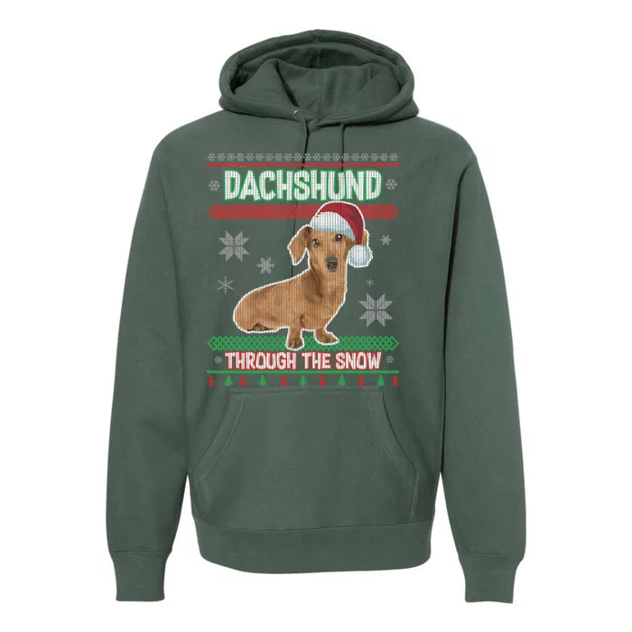 Dachshund Dog Funny Wiener Ugly Christmas Premium Hoodie