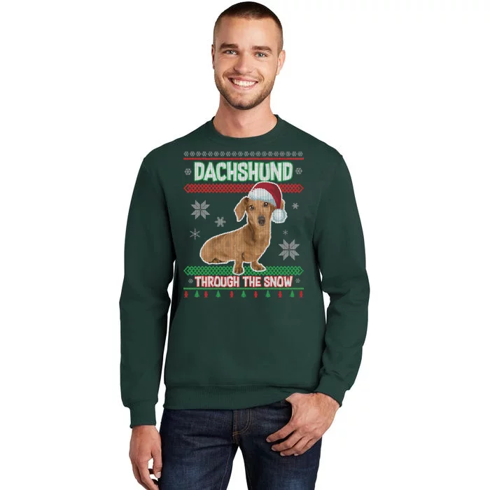 Dachshund Dog Funny Wiener Ugly Christmas Tall Sweatshirt