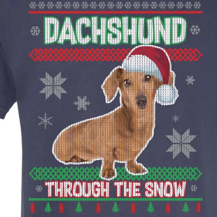 Dachshund Dog Funny Wiener Ugly Christmas Garment-Dyed Heavyweight T-Shirt