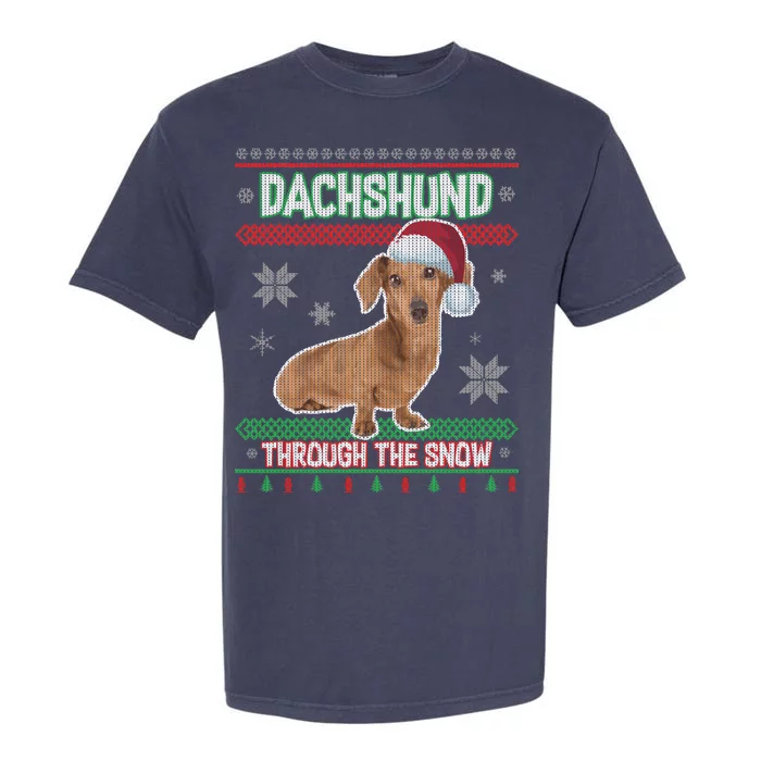 Dachshund Dog Funny Wiener Ugly Christmas Garment-Dyed Heavyweight T-Shirt