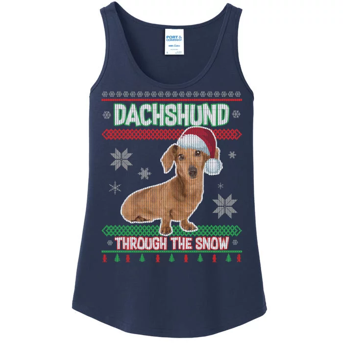 Dachshund Dog Funny Wiener Ugly Christmas Ladies Essential Tank