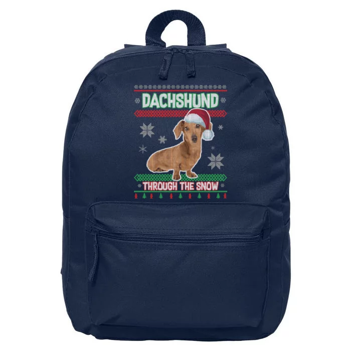 Dachshund Dog Funny Wiener Ugly Christmas 16 in Basic Backpack