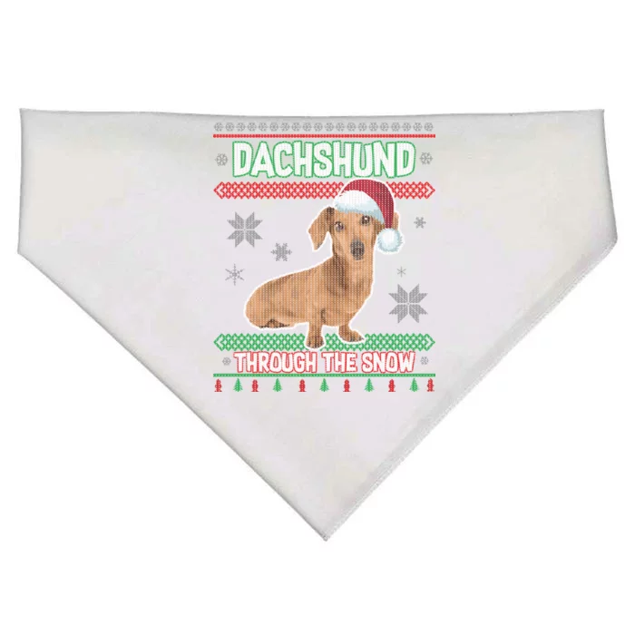 Dachshund Dog Funny Wiener Ugly Christmas USA-Made Doggie Bandana