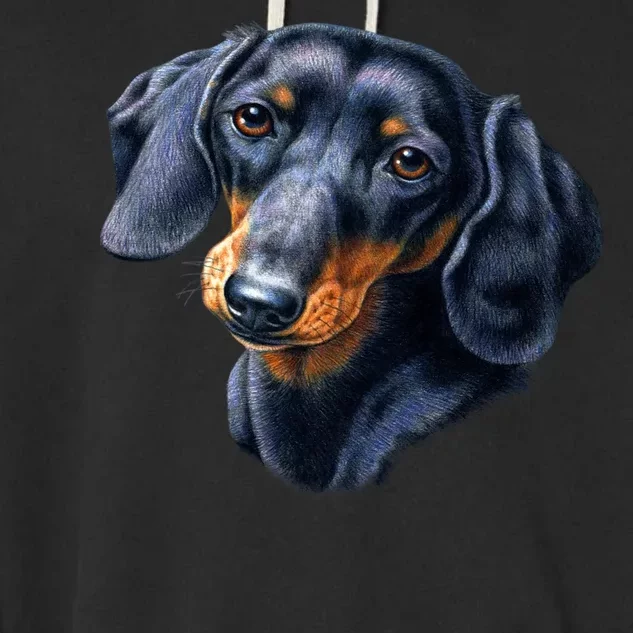 Dachshund Face Garment-Dyed Fleece Hoodie