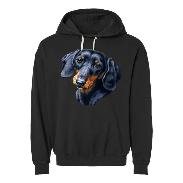 Dachshund Face Garment-Dyed Fleece Hoodie