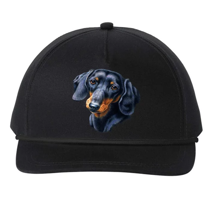 Dachshund Face Snapback Five-Panel Rope Hat