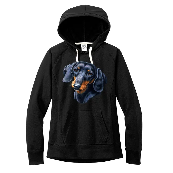 Dachshund Face Women's Fleece Hoodie