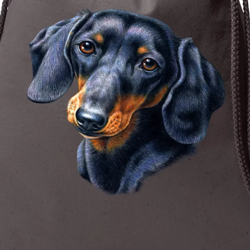 Dachshund Face Drawstring Bag