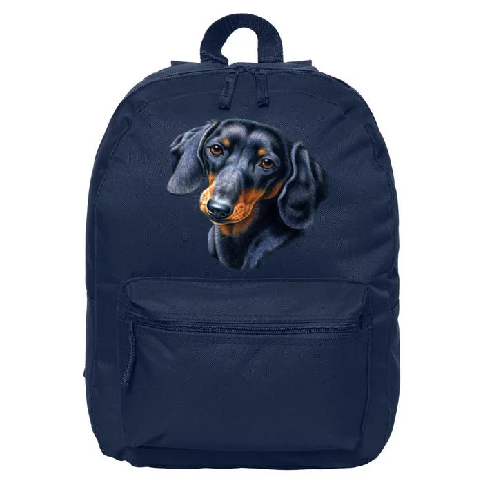 Dachshund Face 16 in Basic Backpack