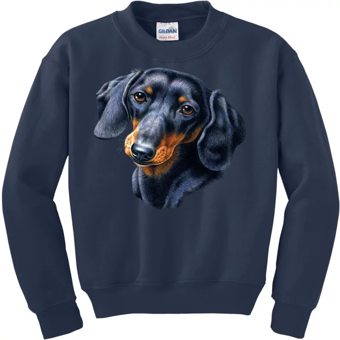 Dachshund Face Kids Sweatshirt