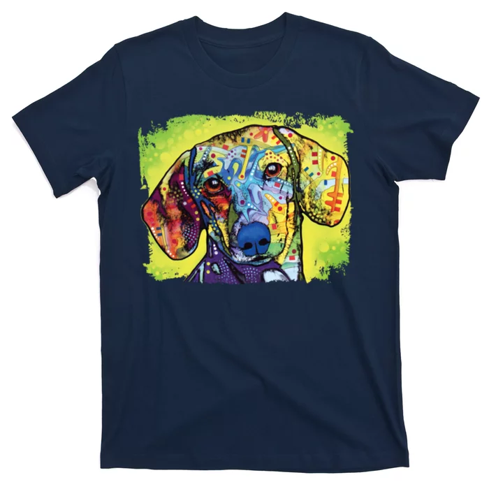 Dachshund Rainbow Dog Face T-Shirt